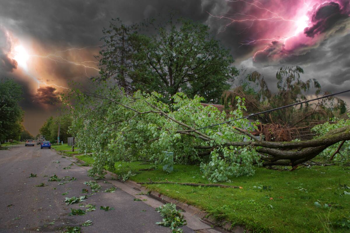 storm, onweer, schade, bliksem, wind