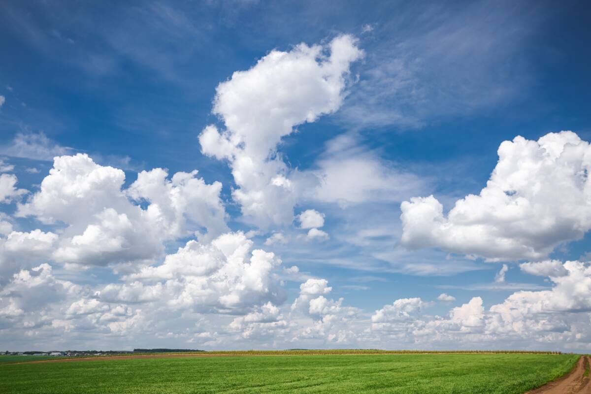 bewolkt, lente, wolken