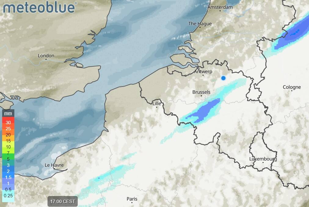 Regen vrijdag 22-08-24 om 17 uur