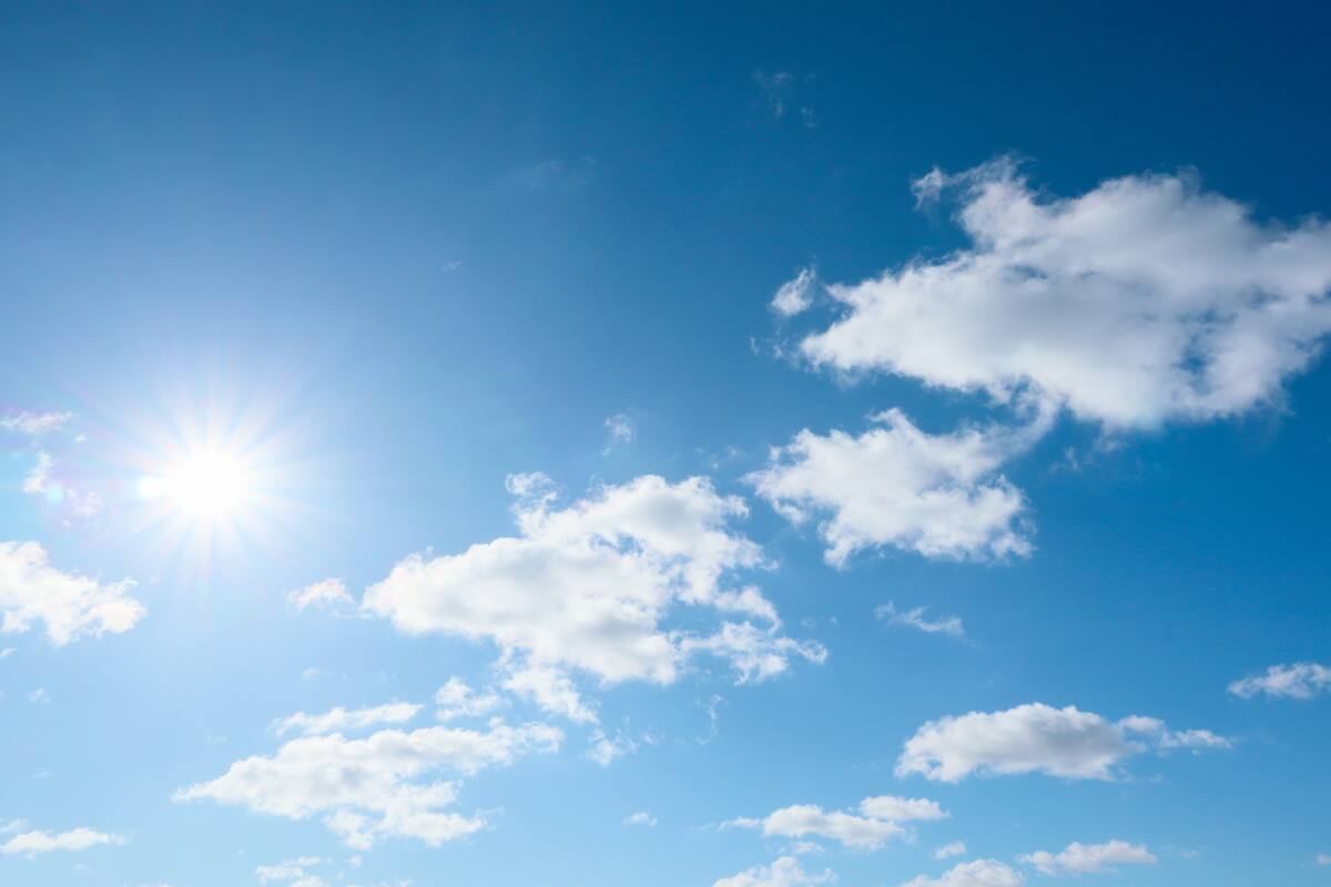 zomer, zon, wolken